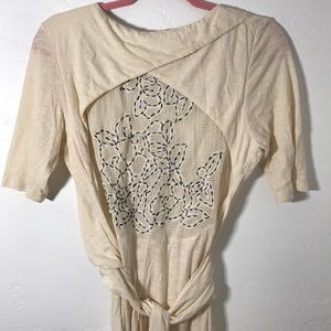 Anthropologie wrap top w/ embroidered back detail